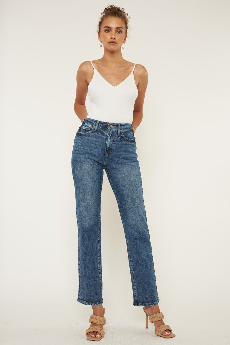 High Rise True Straight Jeans