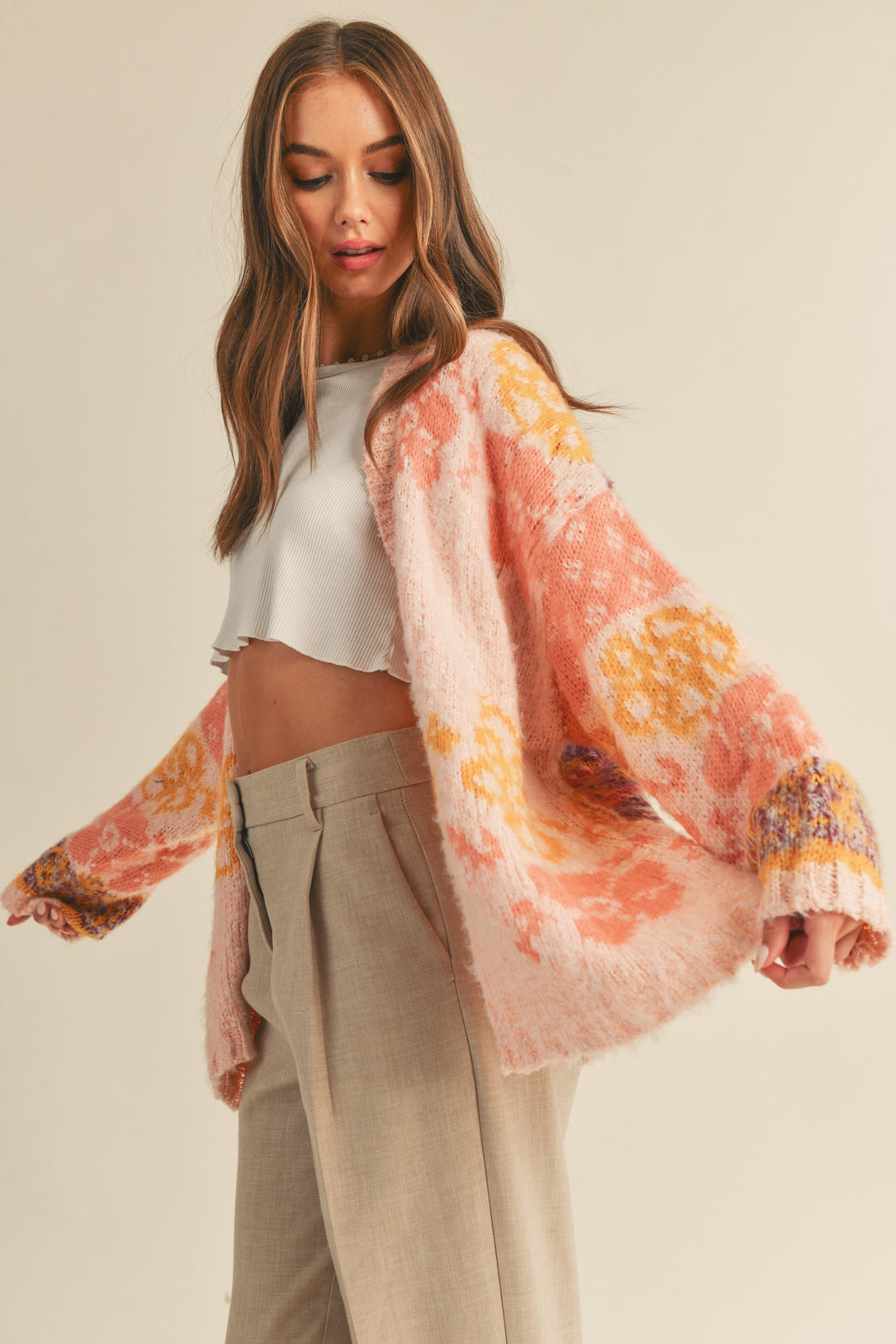 Faux Angora Cardigan