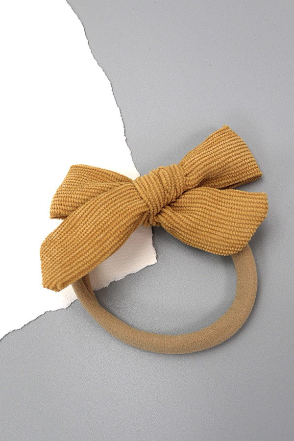 Corduroy Bow Hair Tie