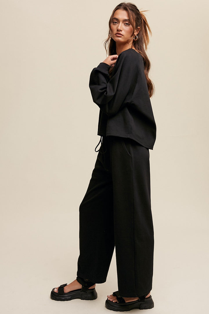 V Neck Sweatshirt & Pant Set