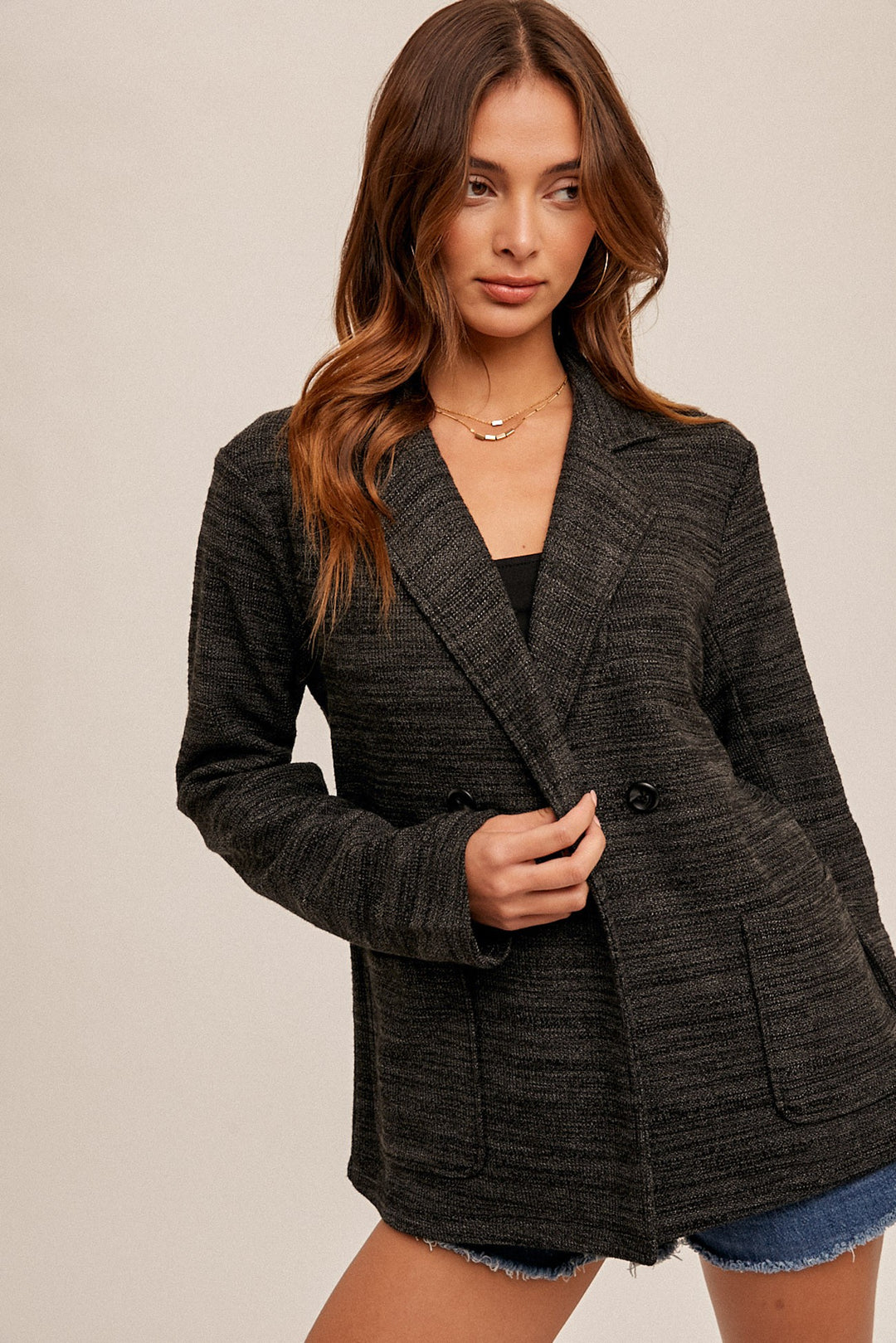 FRENCH TERRY OVERSIZED BLAZER