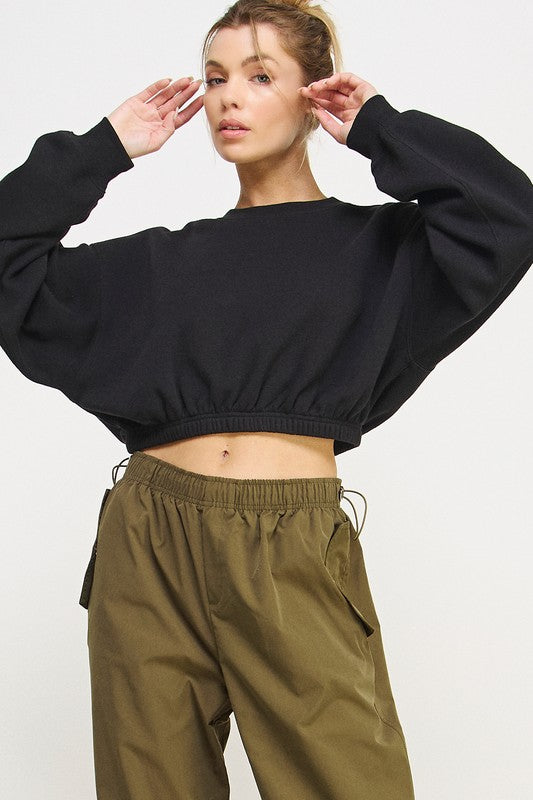 Elastic Waistband Sweatshirt