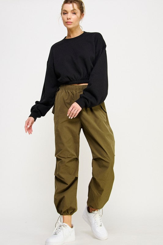 Elastic Waistband Sweatshirt