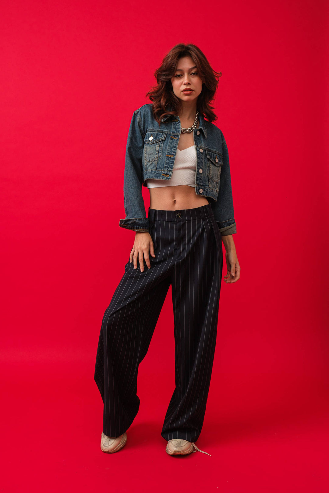 DENIM CROP JACKET