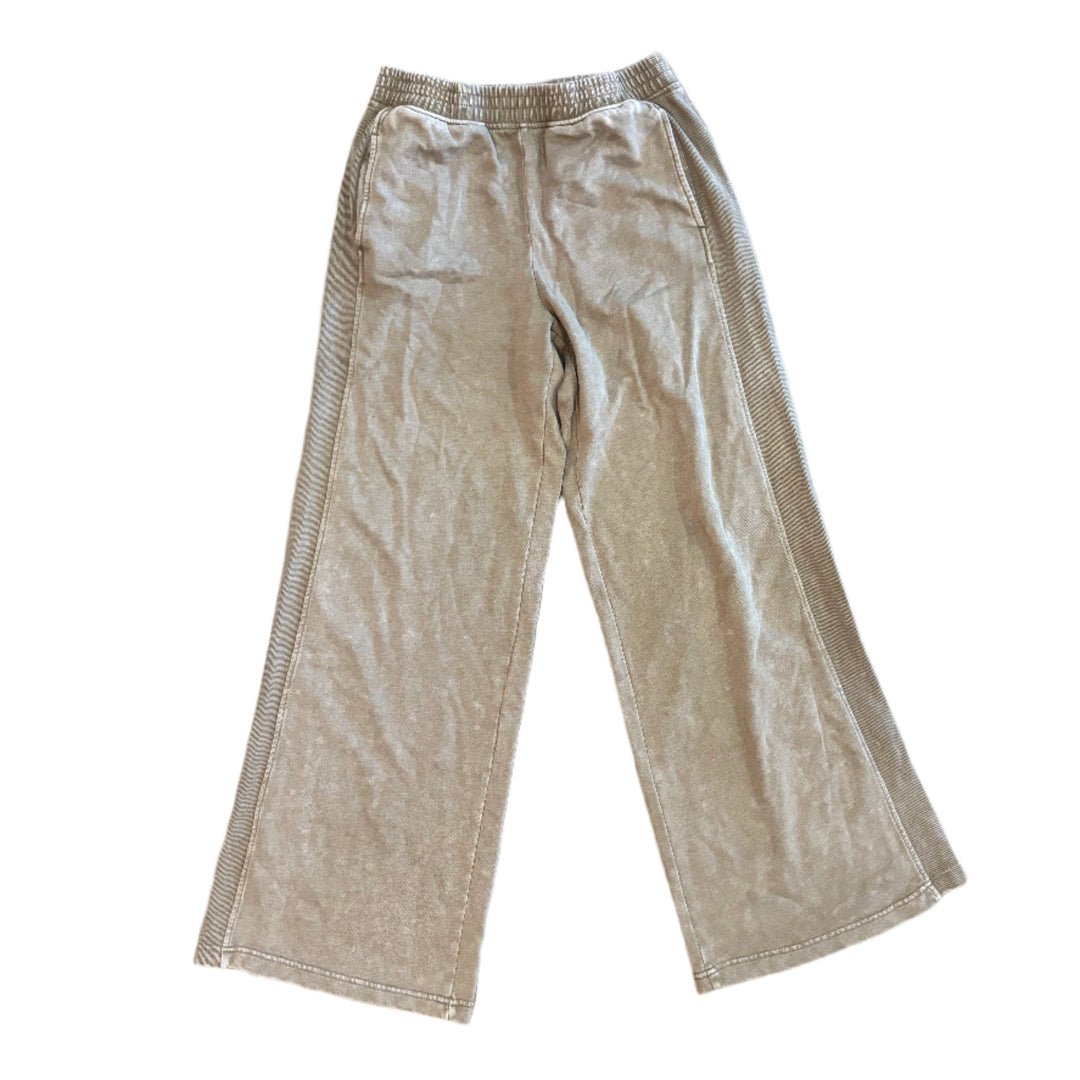 Side Ribbed Wide Leg Pants