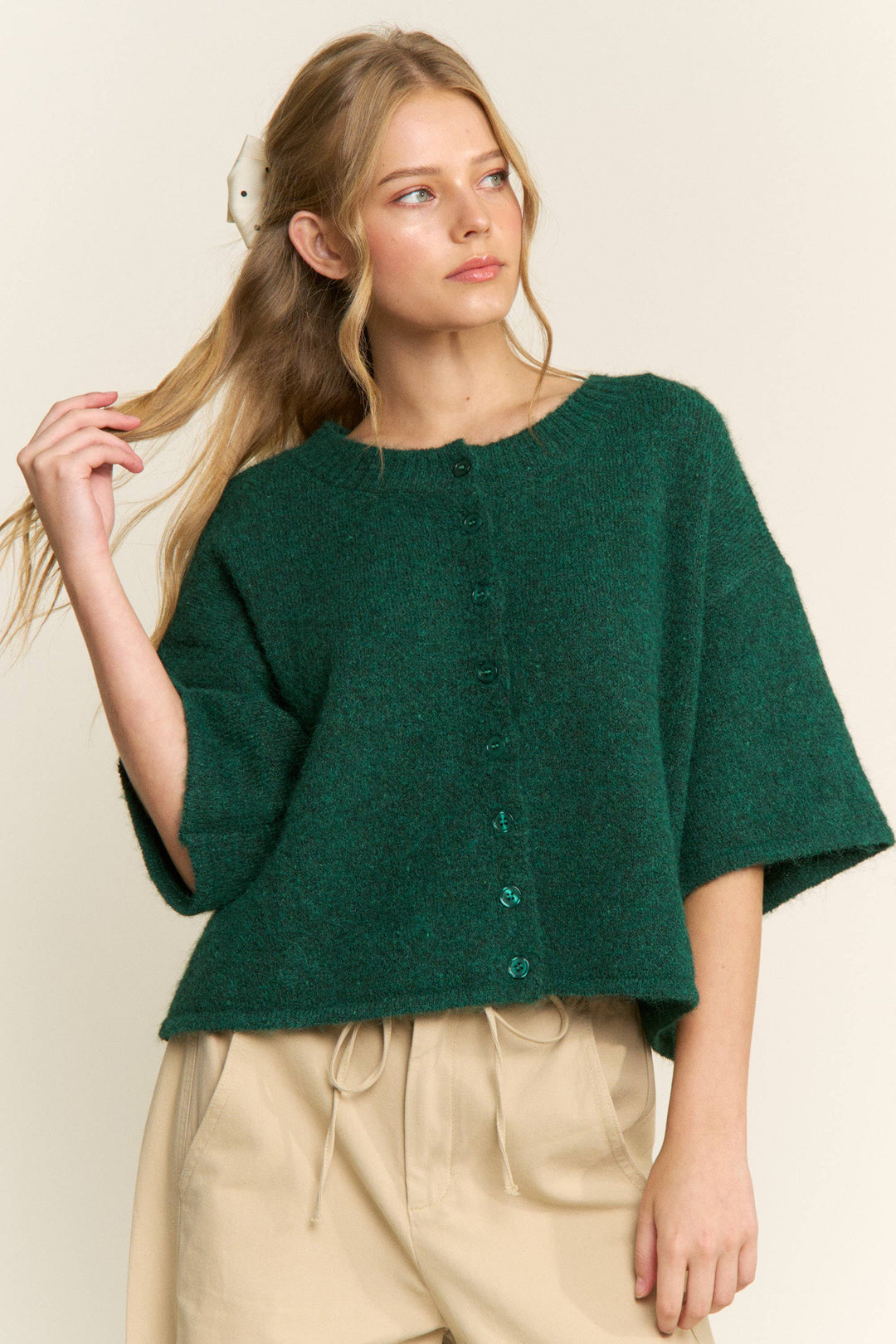 Cropped Boxy Cardigan