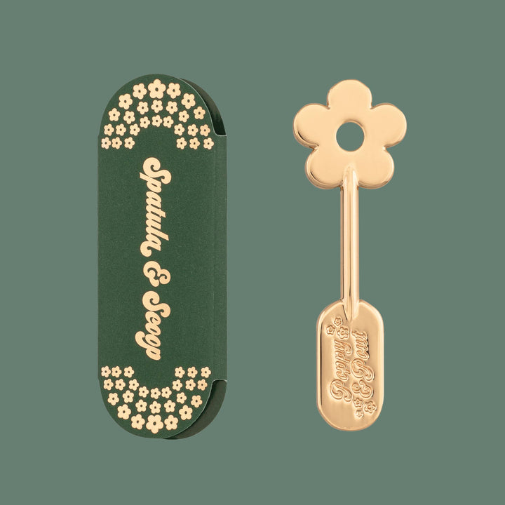 Lip Care Spatula, Gold Daisy