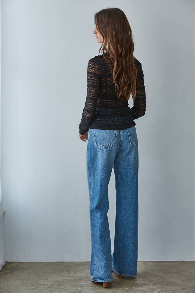 Lace See Through Mock Top