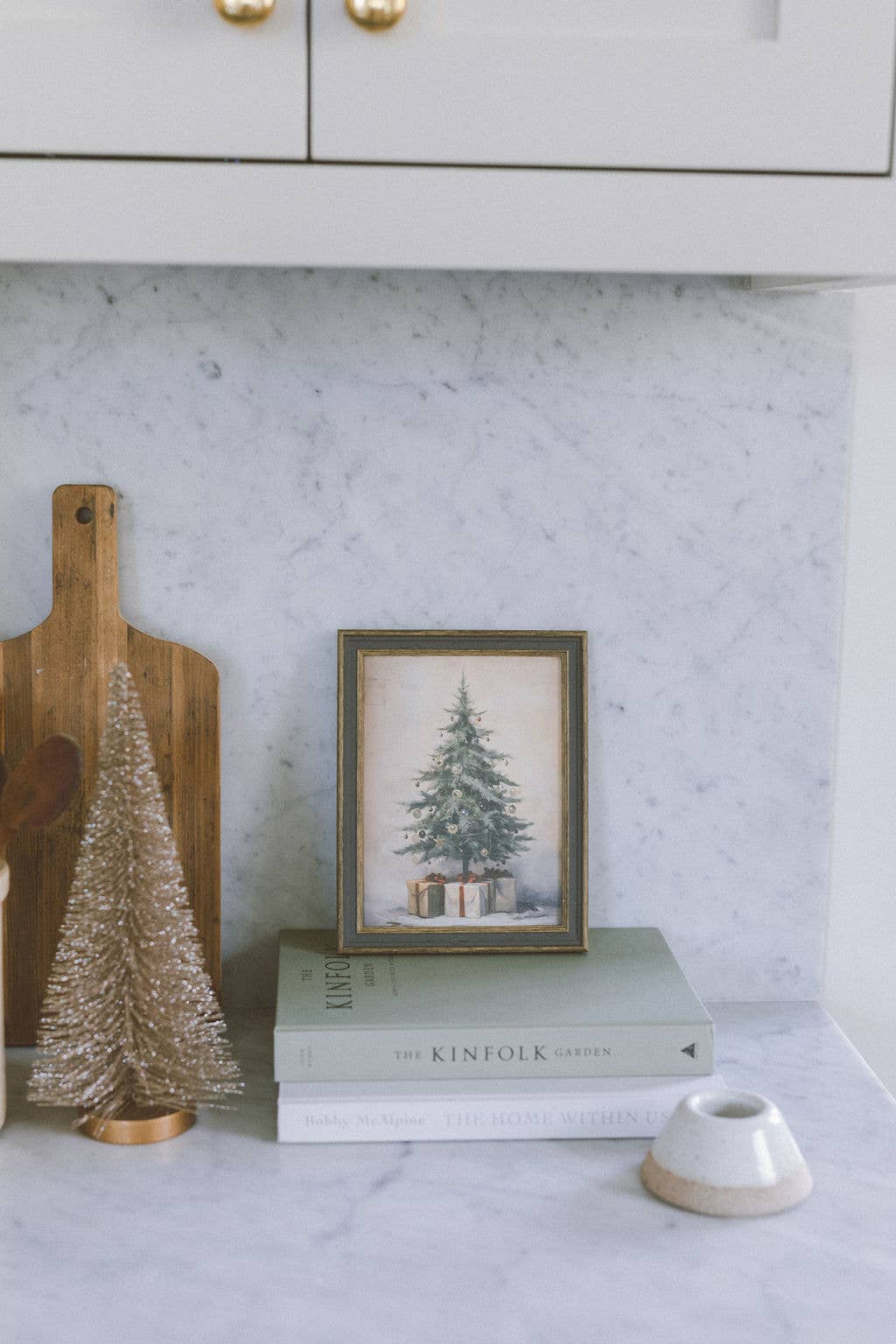 Christmas Tree with Presents Framed Antique