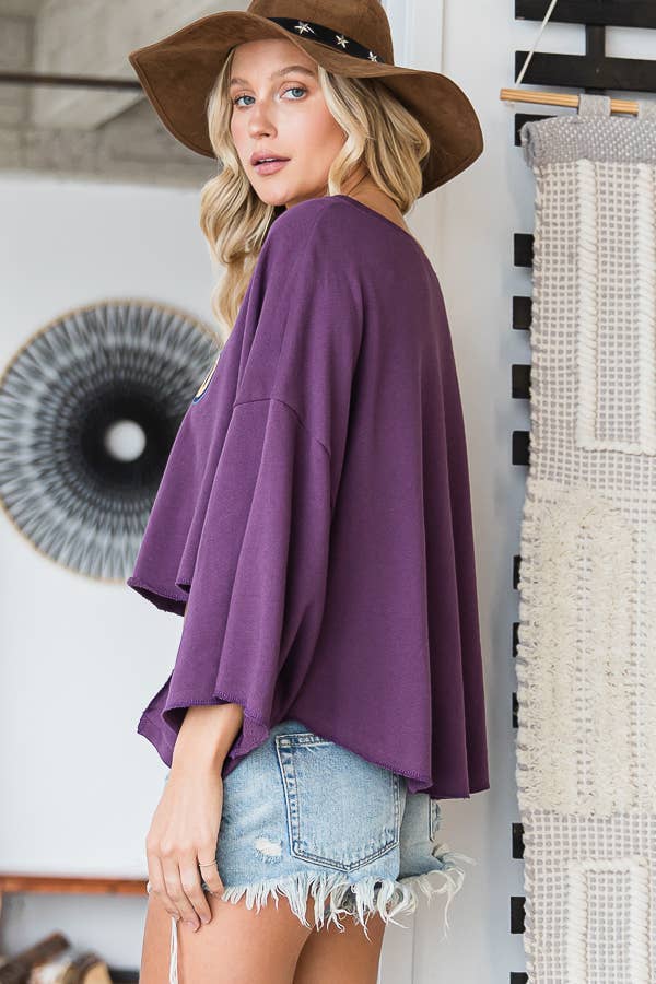 Hi-low Hem Graphic Cropped Top