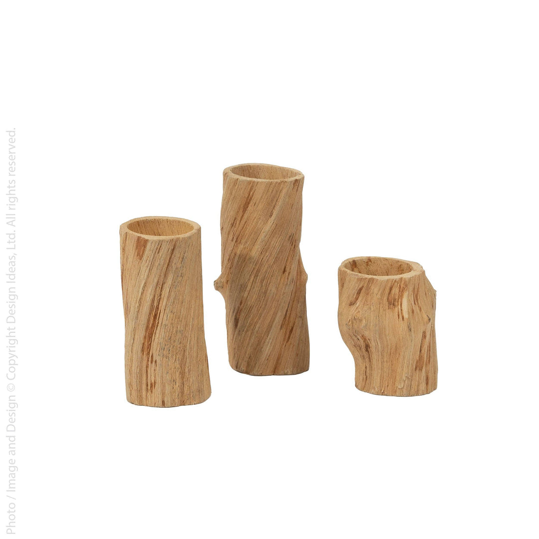 Wood candleholders (set of 3)