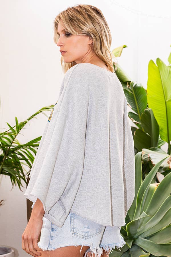 Hi-low Hem Graphic Cropped Top