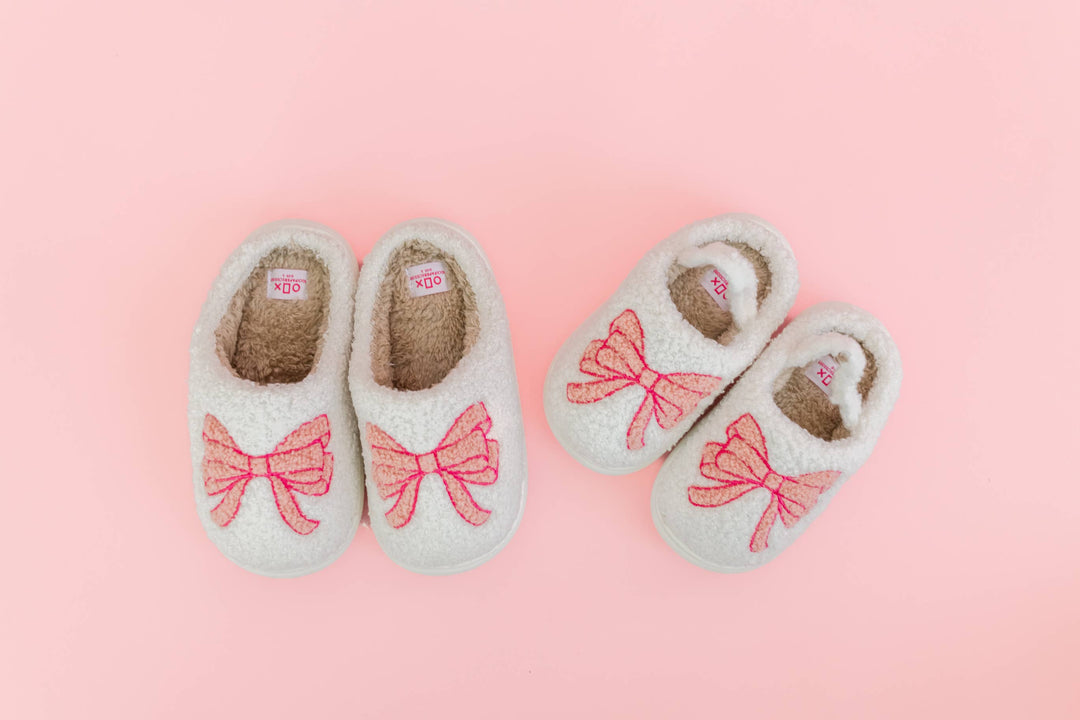 Pink Bow Slippers