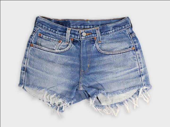 Low-Rise Upcycled Denim Shorts