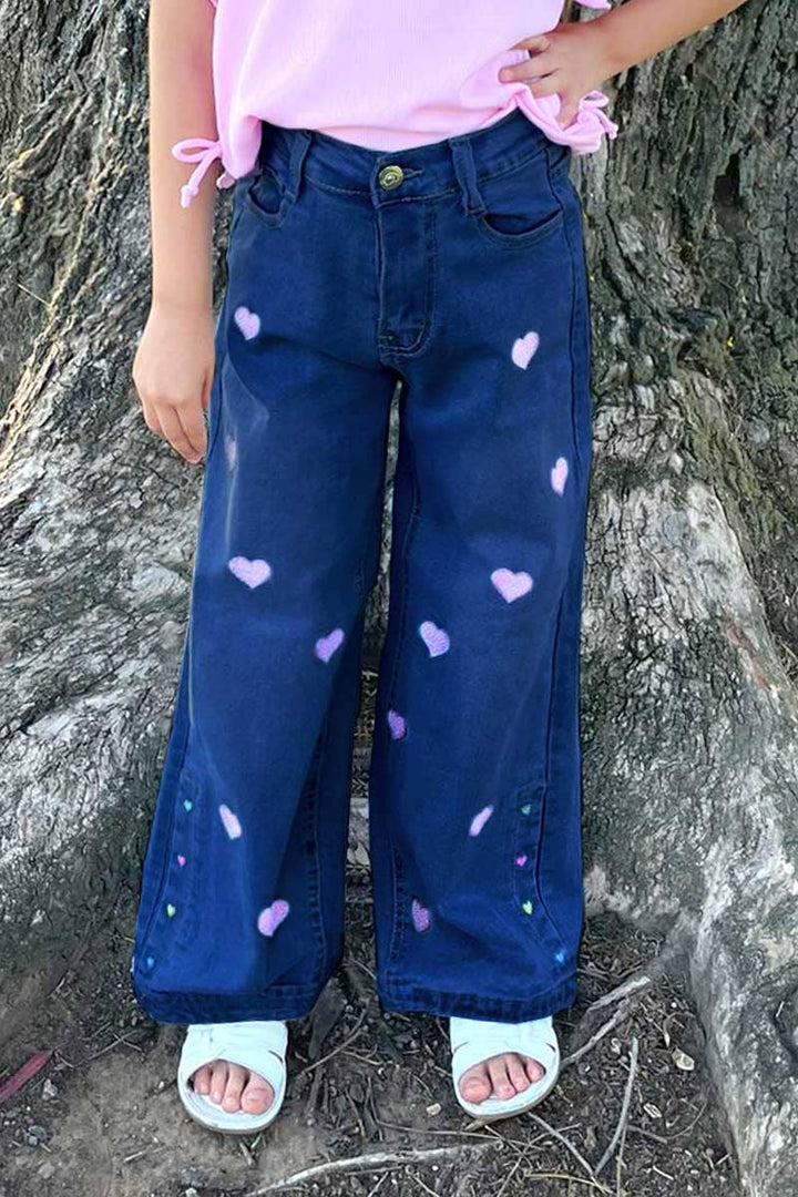 Relax Fit light  Jeans w/ Pink Hearts