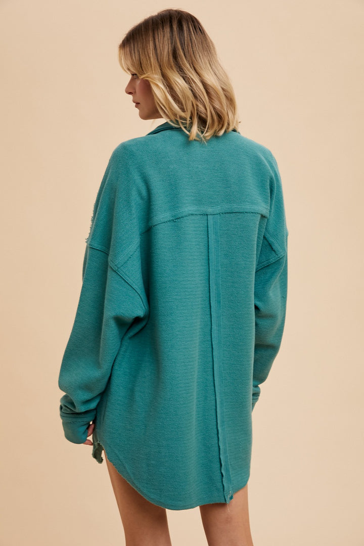 Collared Button Front Sweatshirt