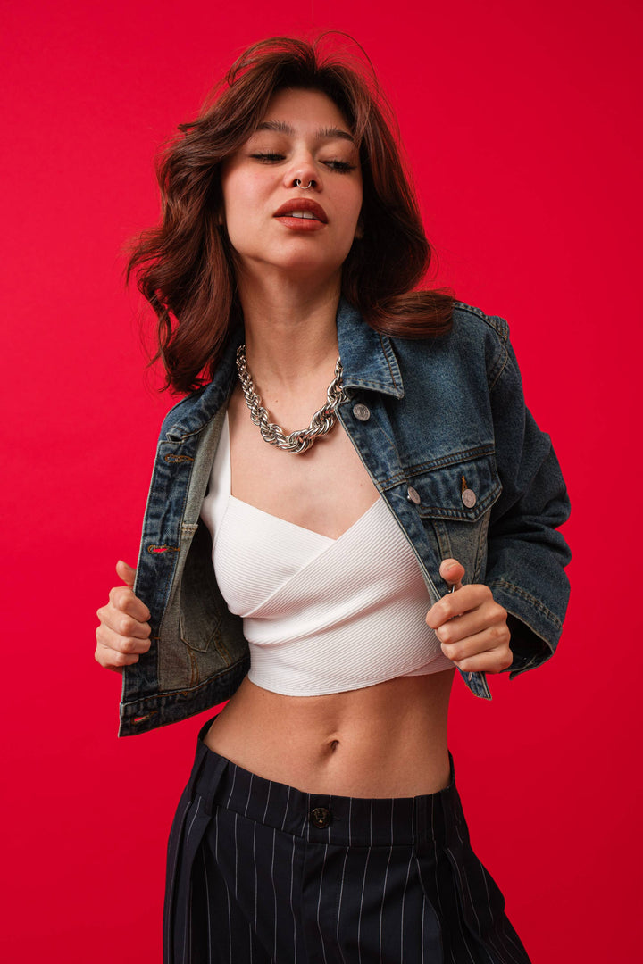 DENIM CROP JACKET