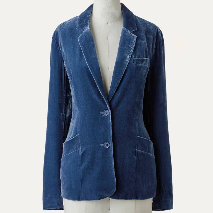 Velvet Button Blazer