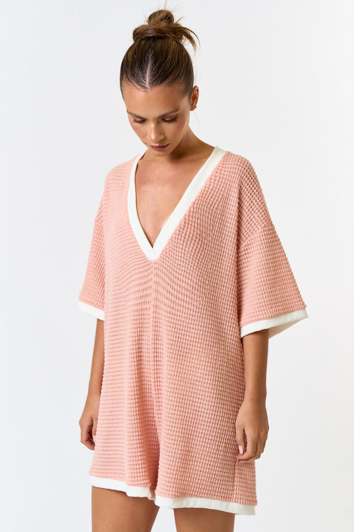 Waffle Knit Relaxed Romper