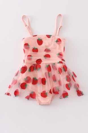 strawberry tulle swimsuit