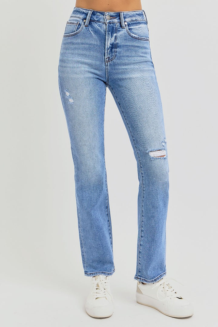 HIGH RISE ANKLE STRAIGHT JEANS