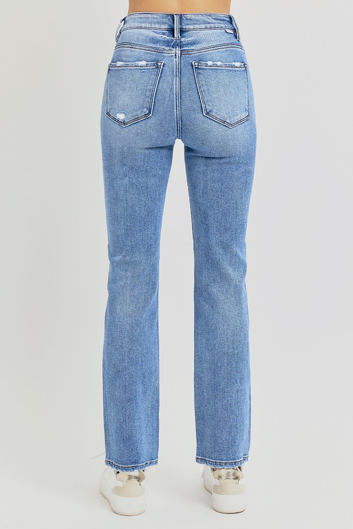 HIGH RISE ANKLE STRAIGHT JEANS