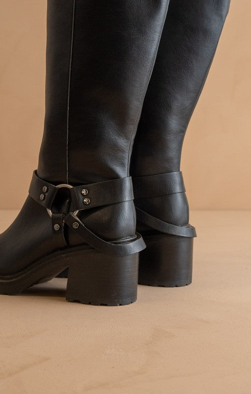 Moto Knee High Boots