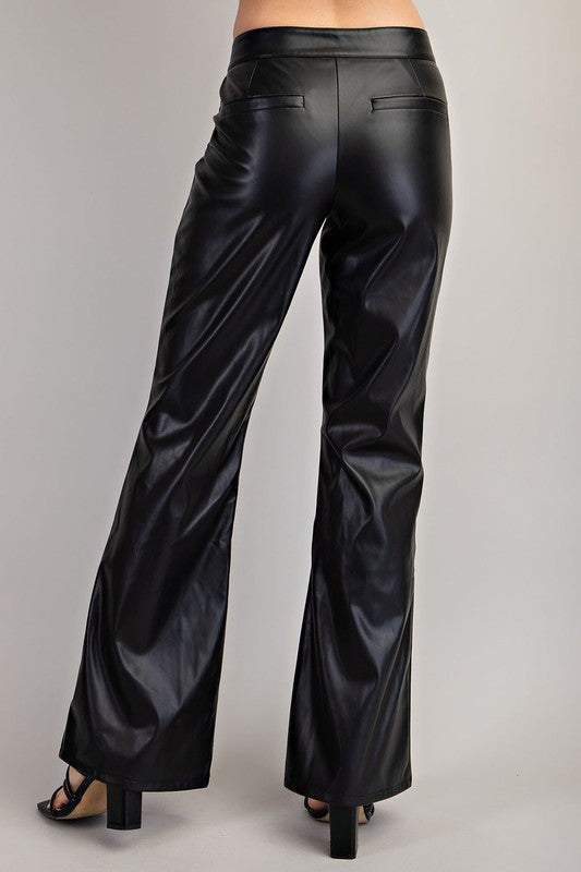 High Rise Faux Leather Pants