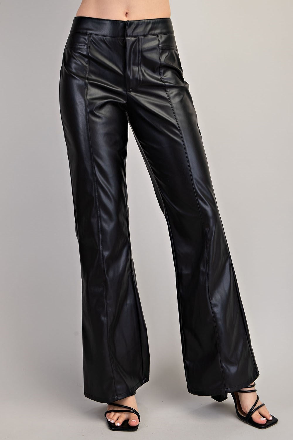 High Rise Faux Leather Pants
