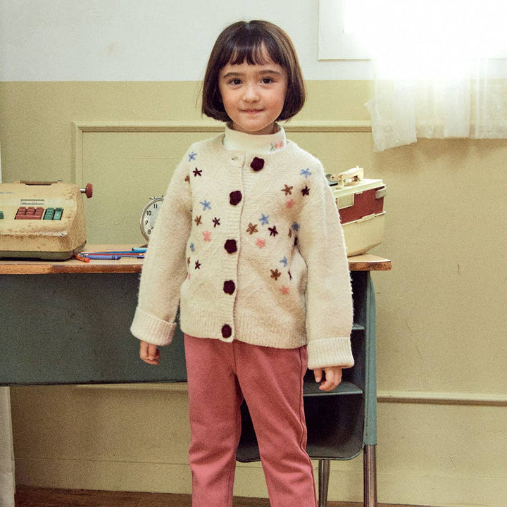 Floras Embroidery Knit Cardigan