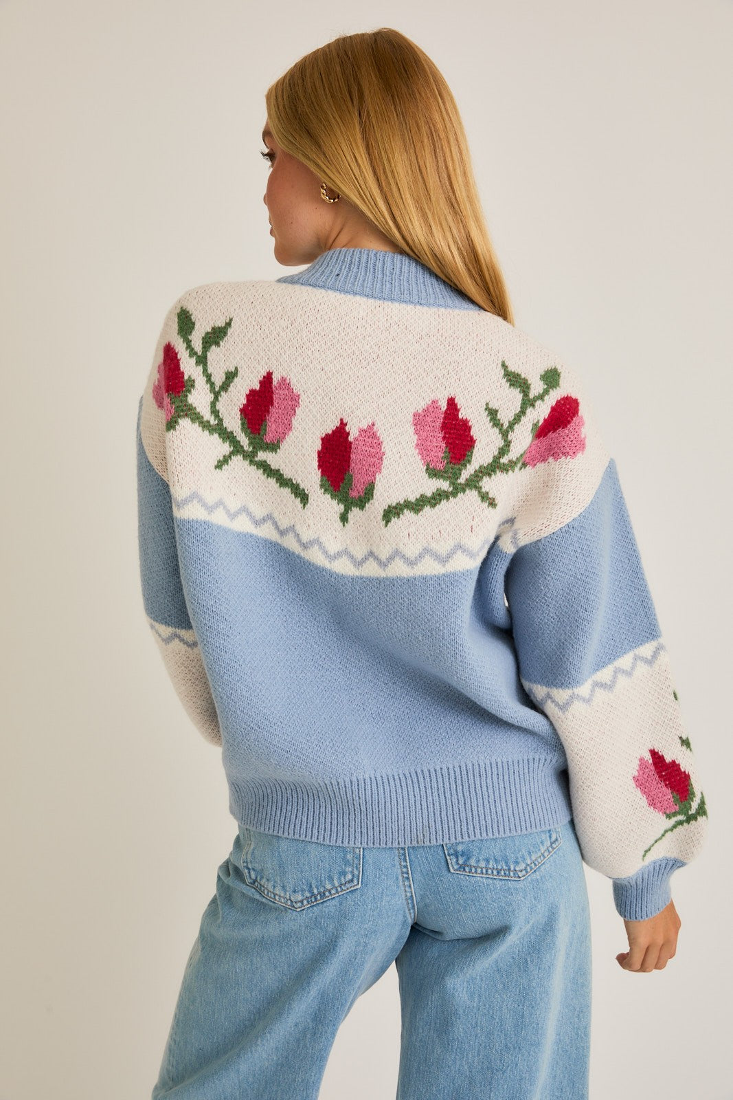 FLORAL SWEATER JACKET
