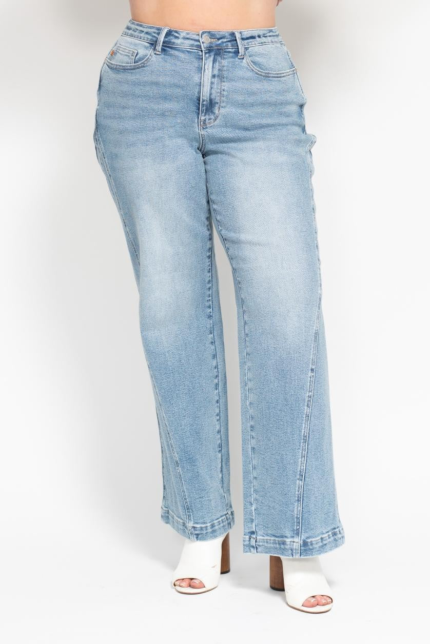 Curvy Side Seam Detail Retro Wide