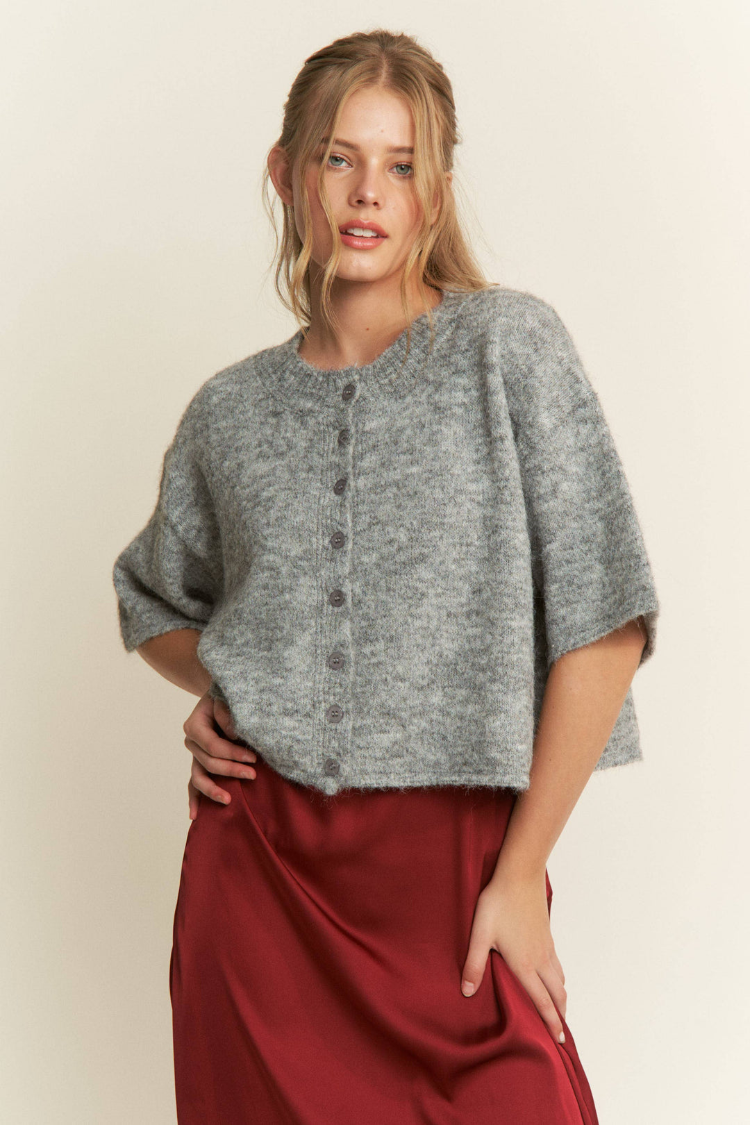 Cropped Boxy Cardigan