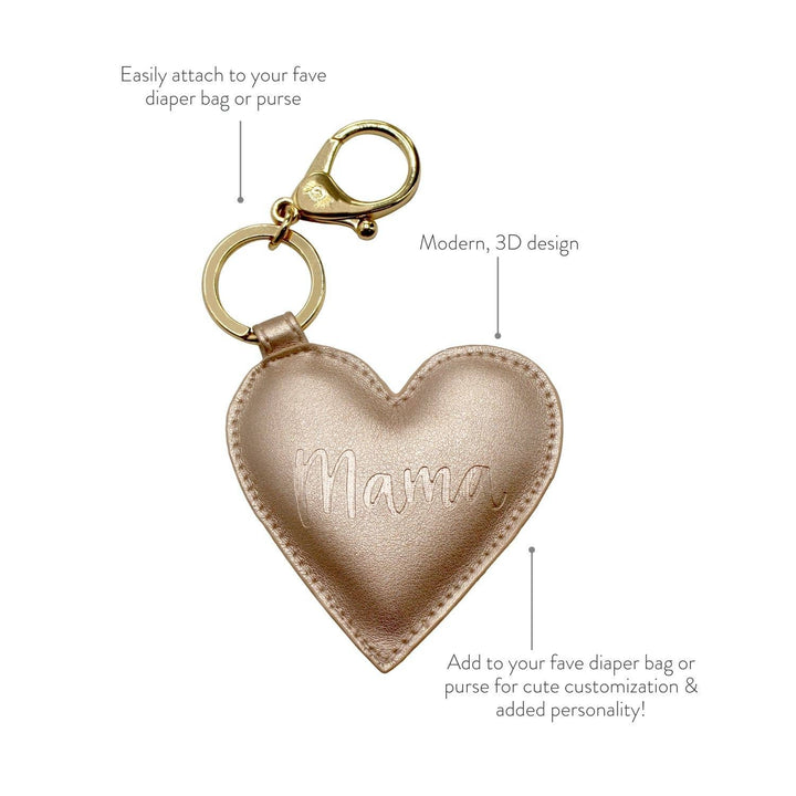 Gold Mama Heart Diaper Bag Charm