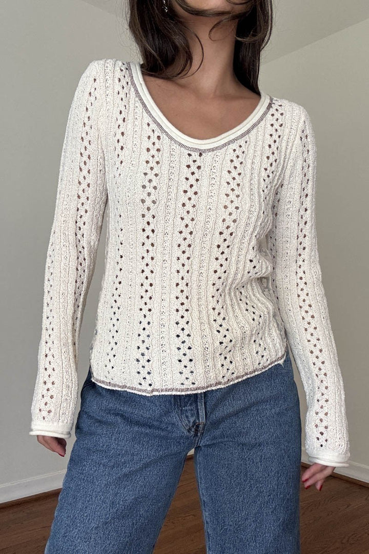 Knit Crochet Long Sleeve Top