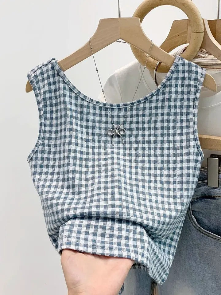 Gingham Bow-Tie Top