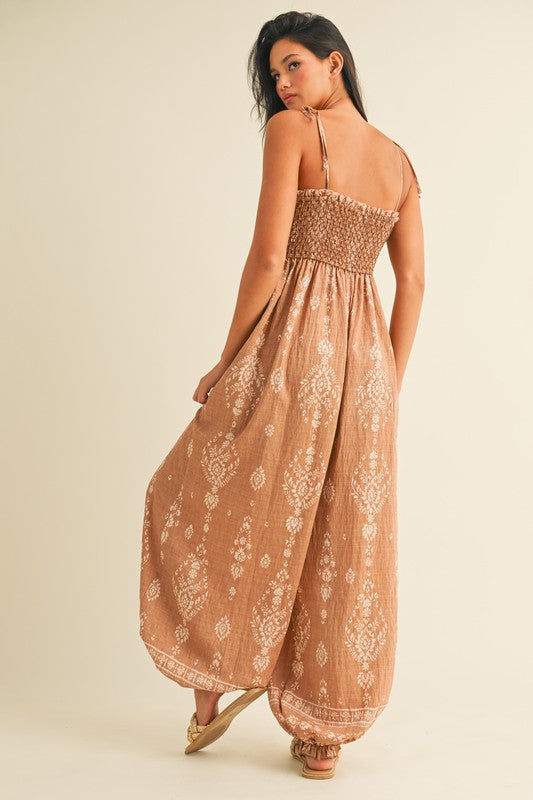 Tie Strap Balloon Jumpsuit
