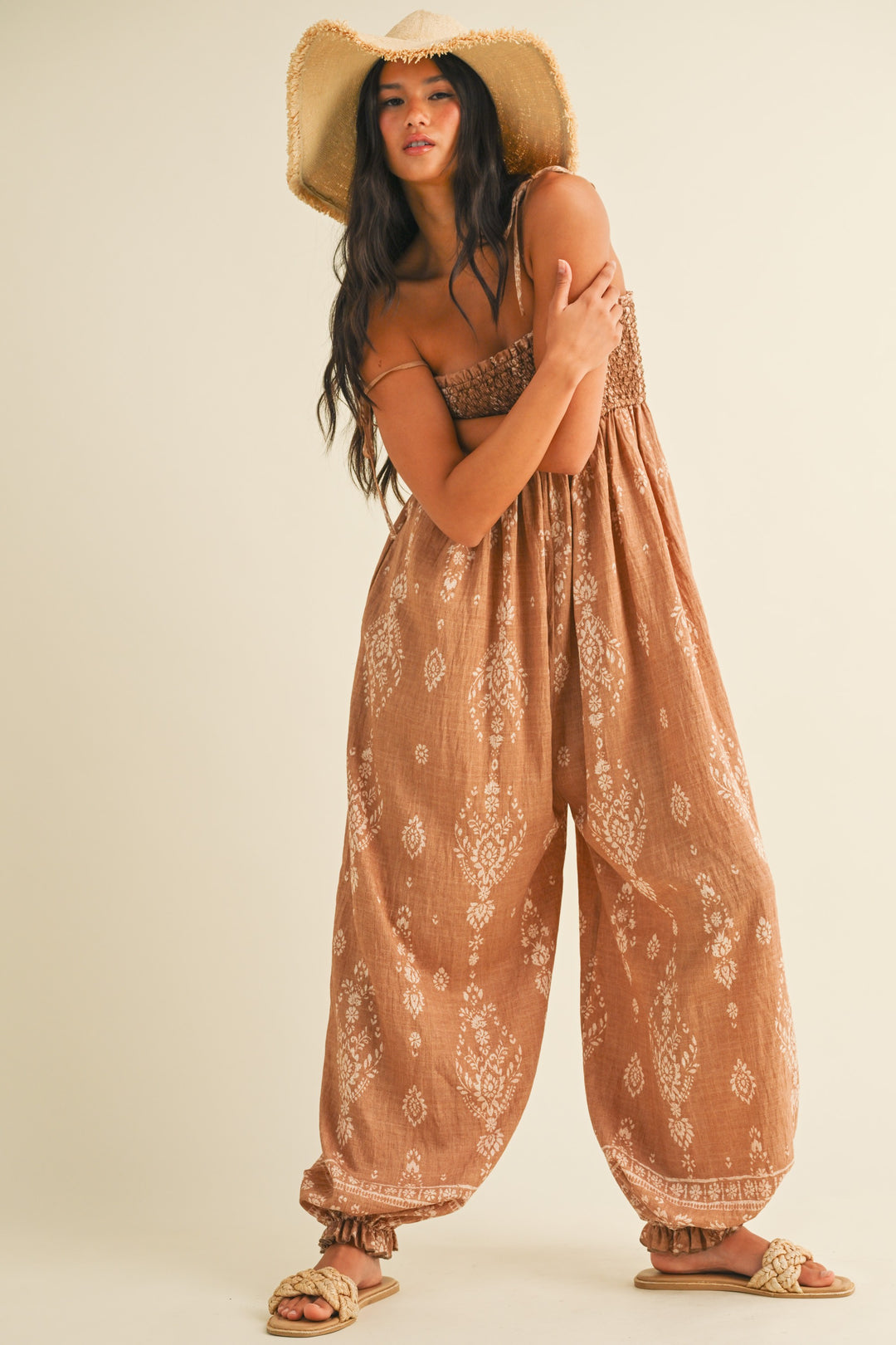 Tie Strap Balloon Jumpsuit