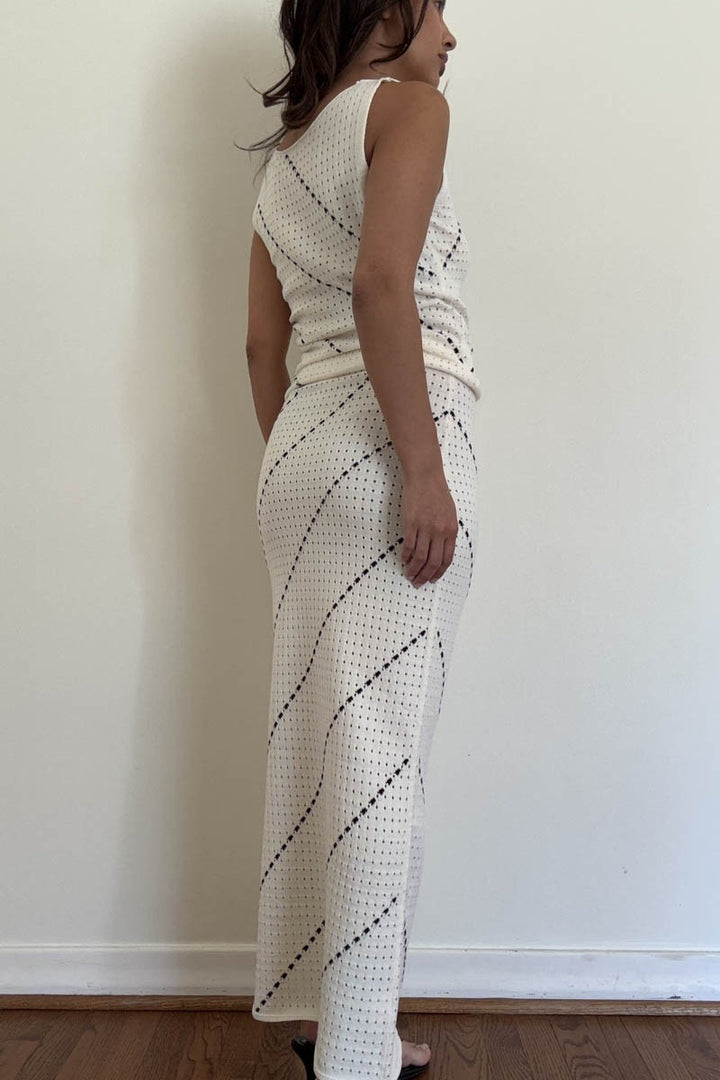 Crochet Knitted Top & Midi Skirt SET
