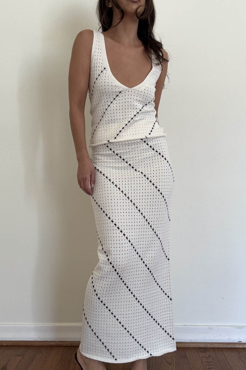Crochet Knitted Top & Midi Skirt SET