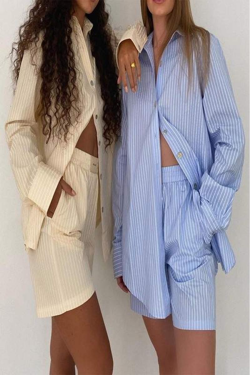 Blue Summer Shirt & Shorts Set