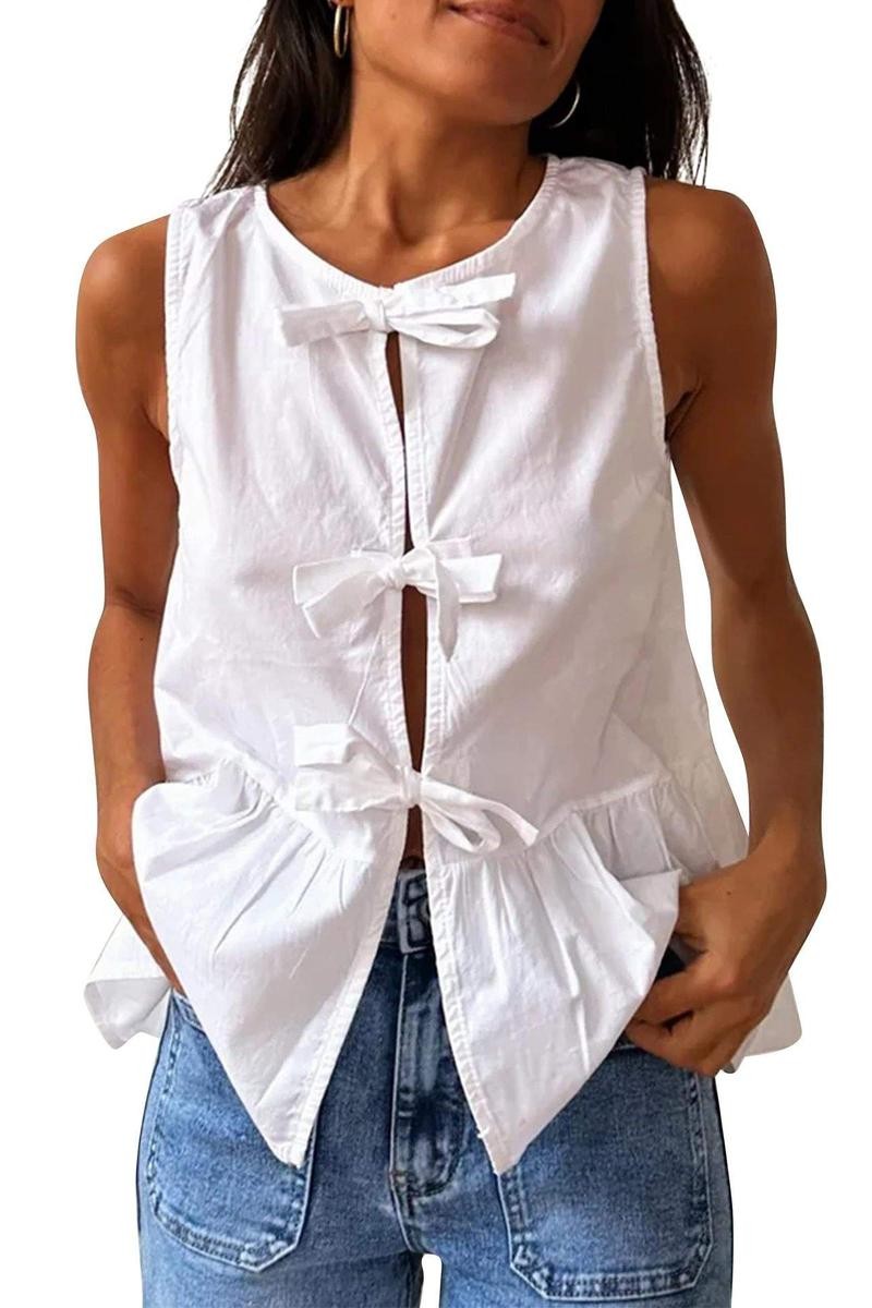Bow Tie Sleeveless Top