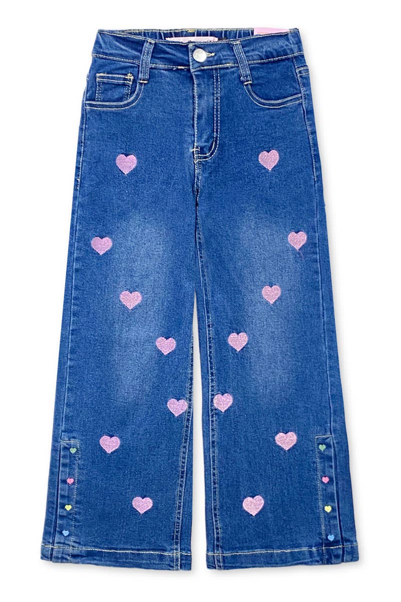 Relax Fit light  Jeans w/ Pink Hearts