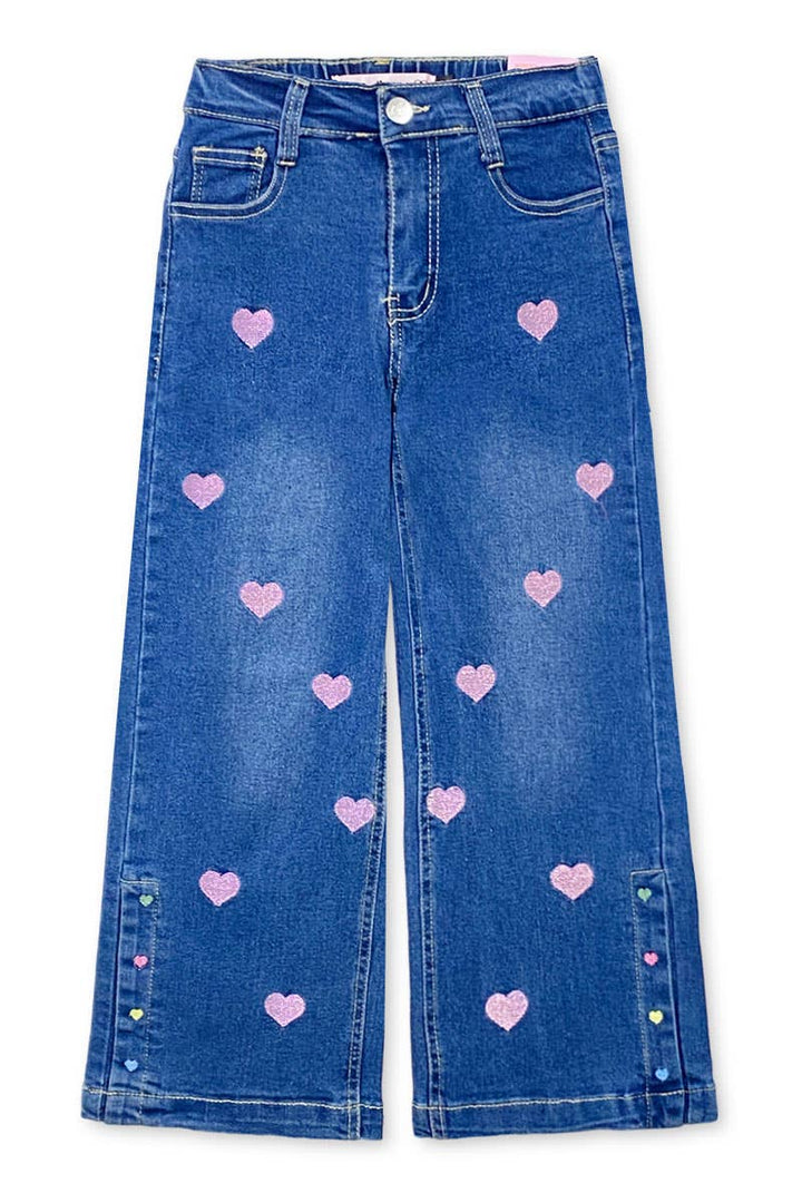 Relax Fit light  Jeans w/ Pink Hearts
