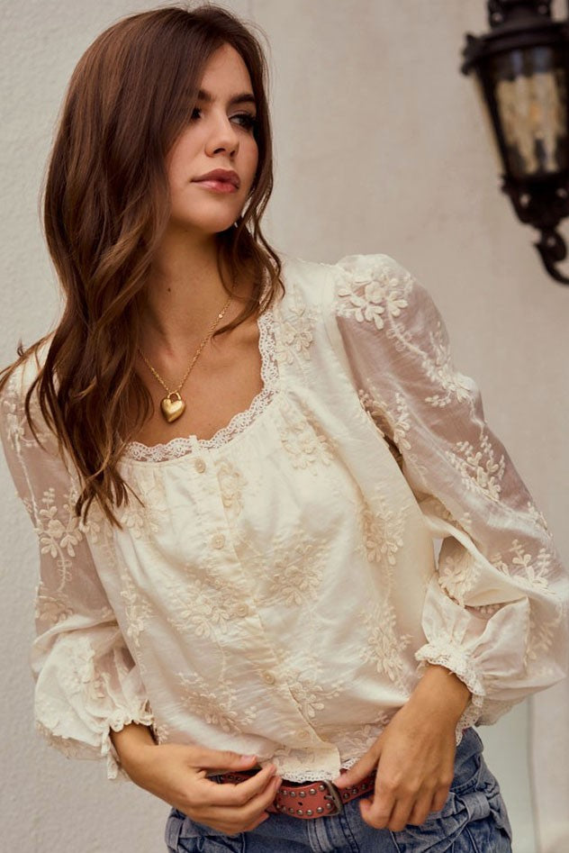 Lace Trimmed Blouse