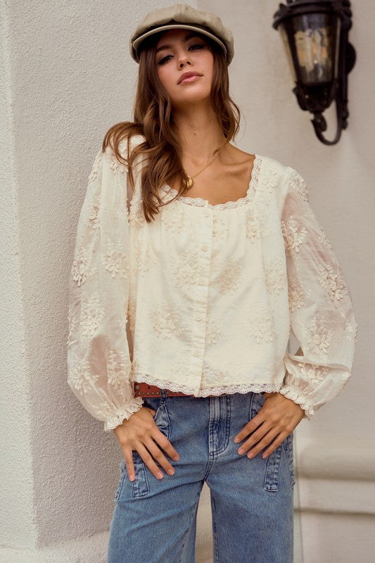 Lace Trimmed Blouse