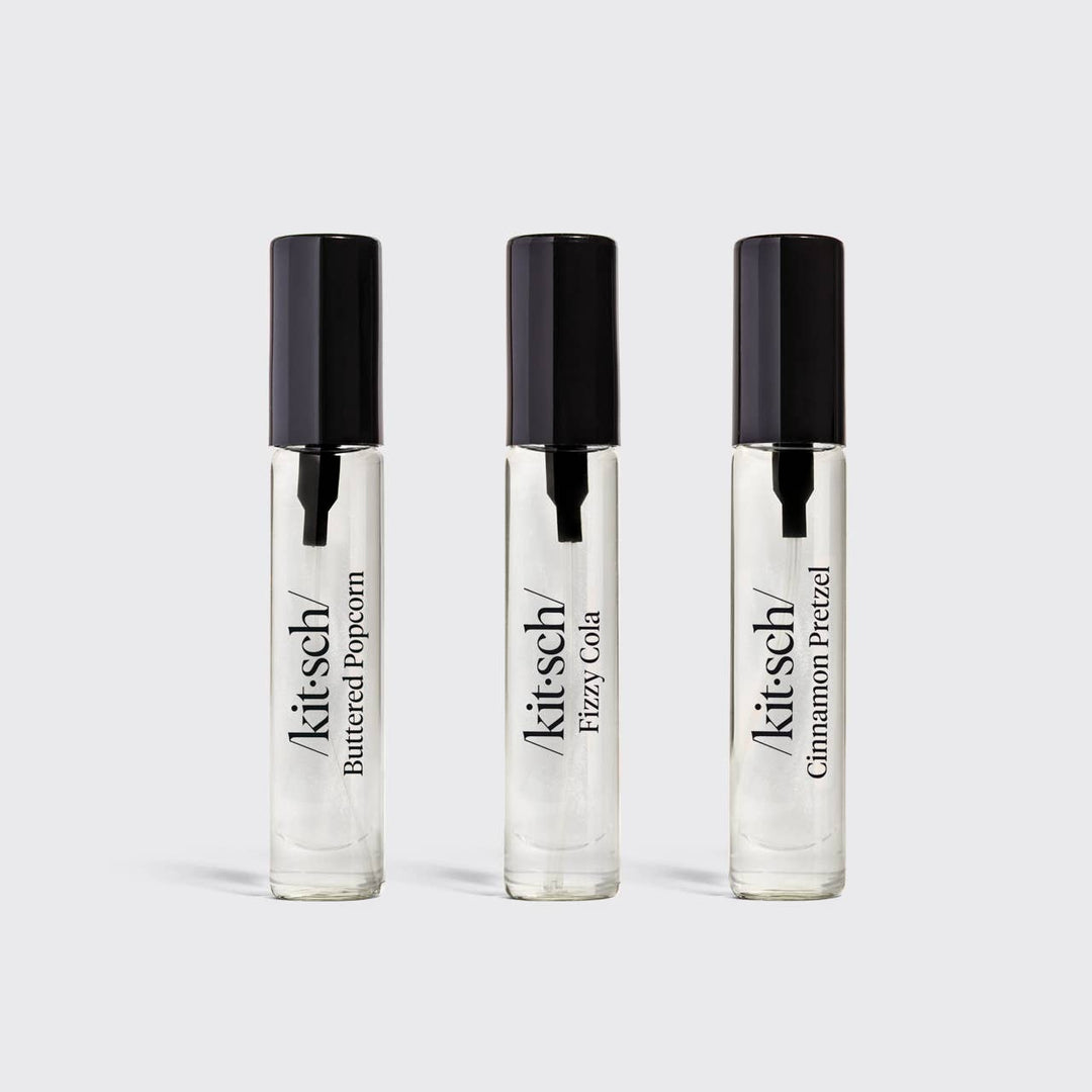 Movie Theater Hair Perfume Trio Set - Buttered Popcorn, Fizzy Cola, Cinnamon Pretzel