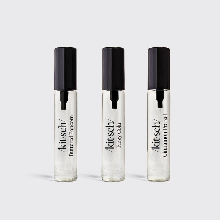 Movie Theater Hair Perfume Trio Set - Buttered Popcorn, Fizzy Cola, Cinnamon Pretzel