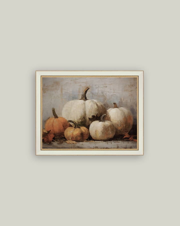 Vintage Pumpkins Framed Antique