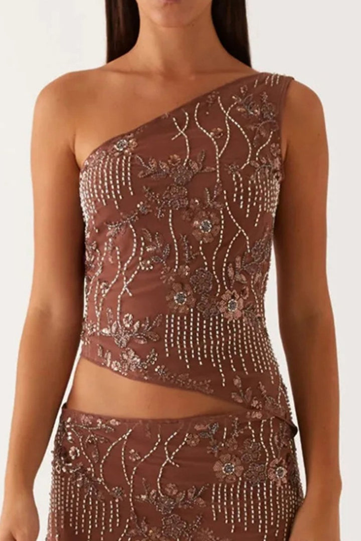 Asymmetric Sequin Tank Top